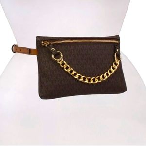 Michael Kors Signature wallet belt or crossbody. brown size XL